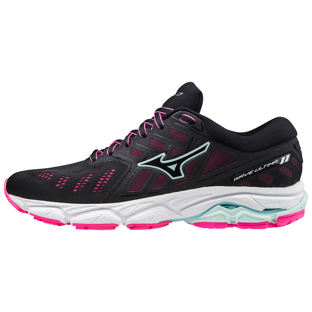 Tenis Para Correr Mizuno Wave Ultima 11 Para Mujer Negros/Turquesa Claro/Rosas 6589213-OB